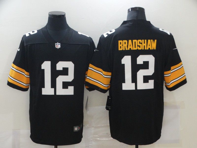 Men Pittsburgh Steelers #12 Bradshaw Black Nike Limited Vapor Untouchable NFL Jerseys1->pittsburgh steelers->NFL Jersey